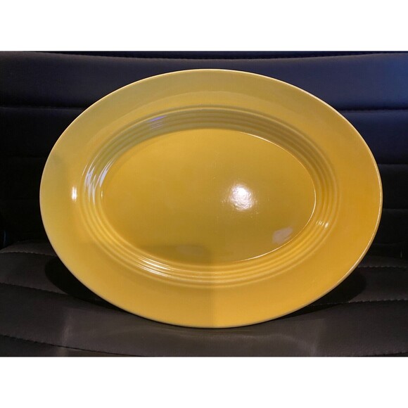 Vintage Oval Serving Platter Homer Laughlin Harlequin - Picture 6 of 6